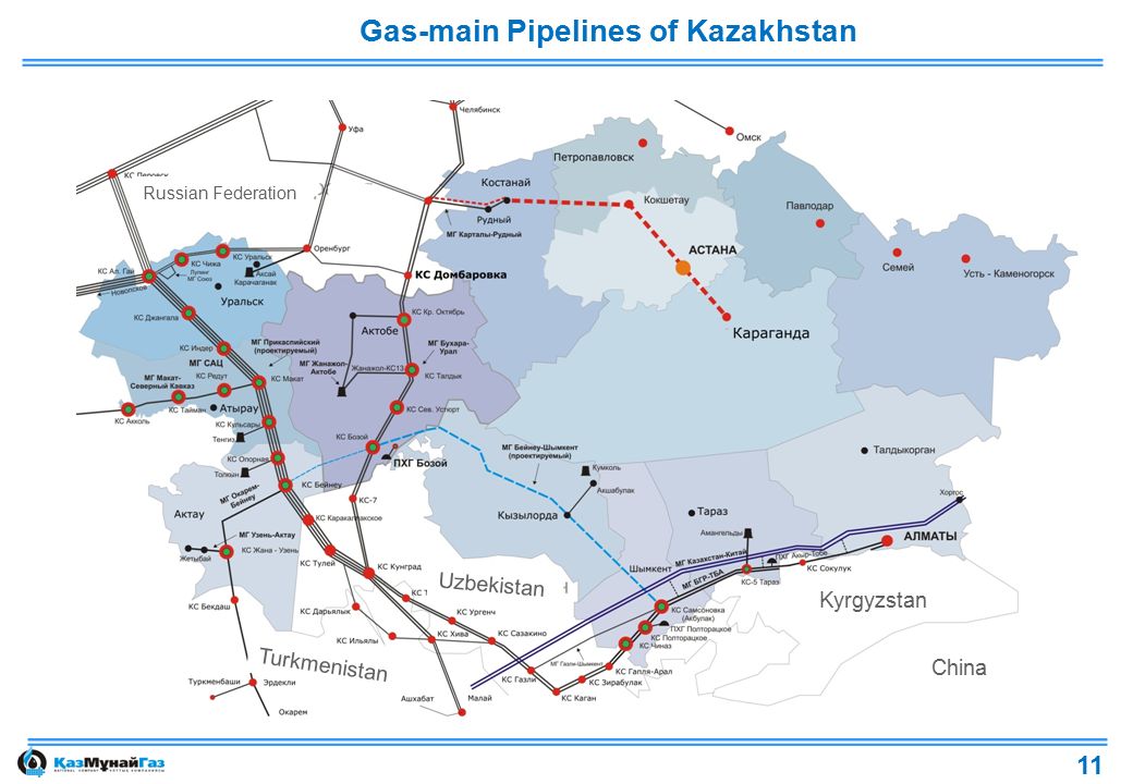 Карта Газопроводов