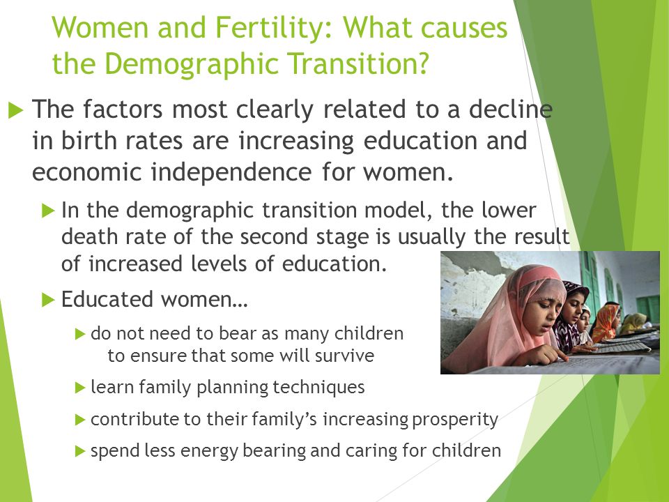 Women and Fertility: What causes the Demographic Transition
