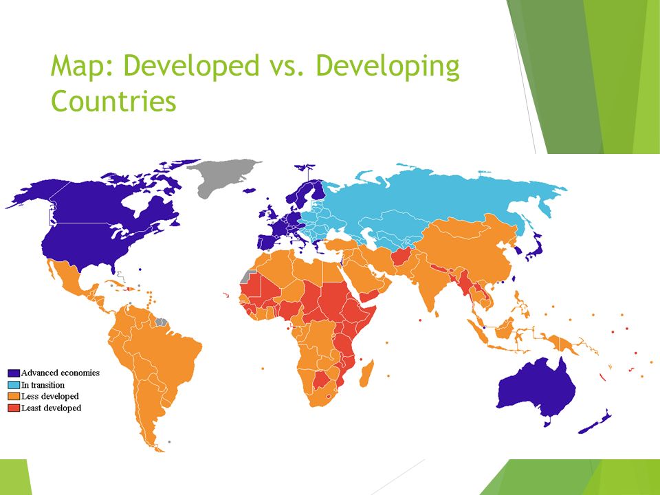 Map: Developed vs. Developing Countries