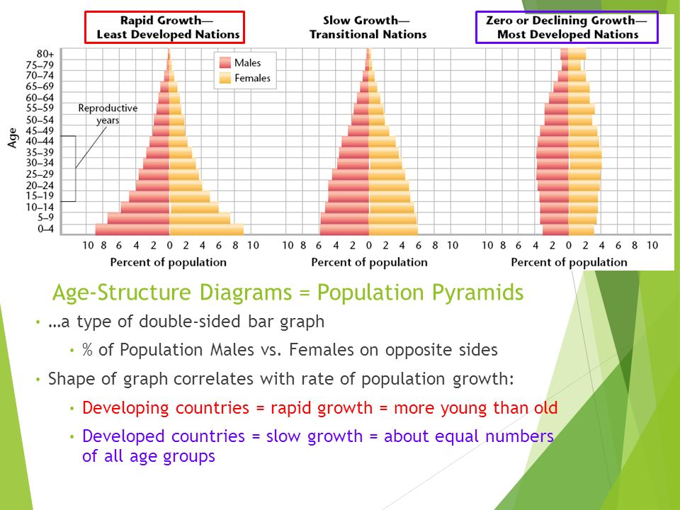 Age-Structure Diagrams = Population Pyramids