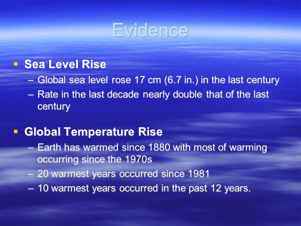 Evidence Sea Level Rise Global Temperature Rise