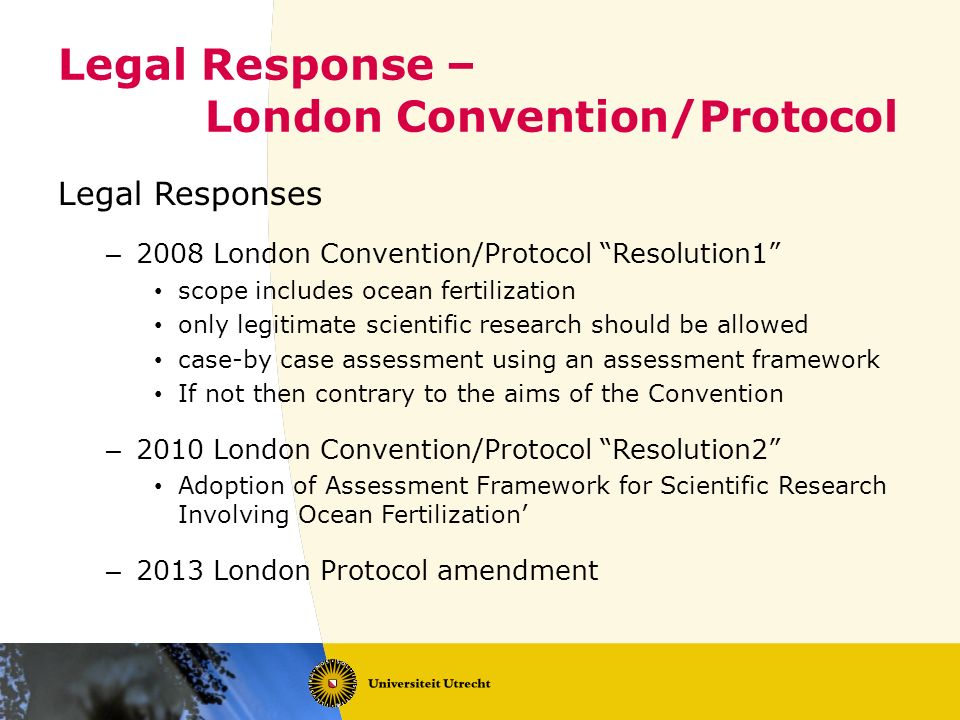 Legal Response – London Convention/Protocol