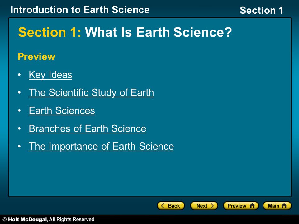 Section 1: What Is Earth Science