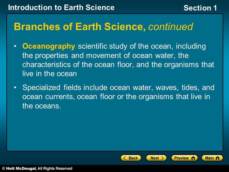 Branches of Earth Science, continued