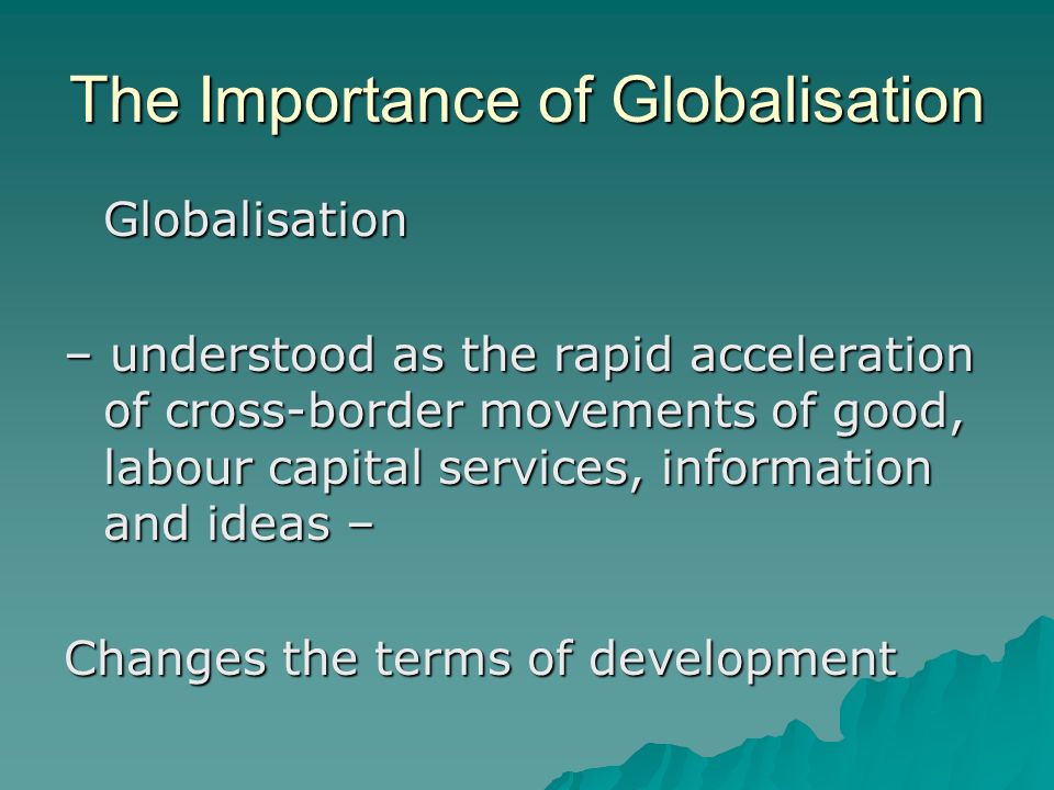 importance of globalisation