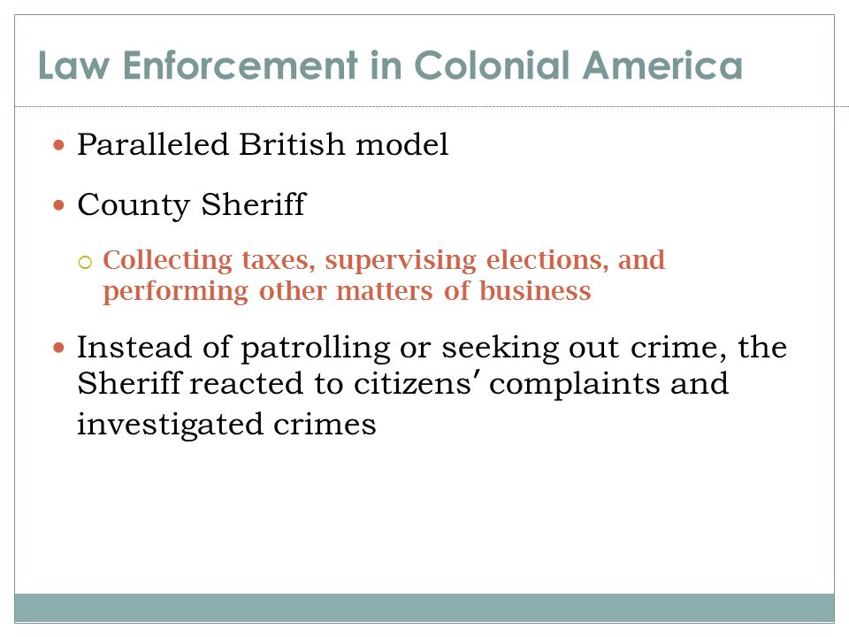 Law Enforcement in Colonial America
