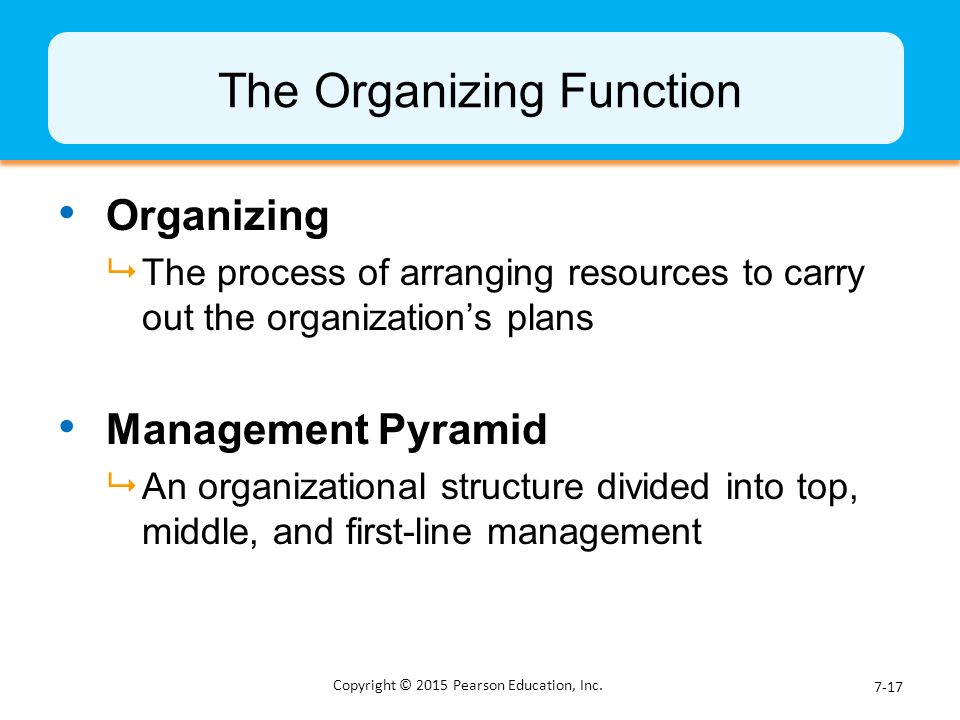 The Organizing Function