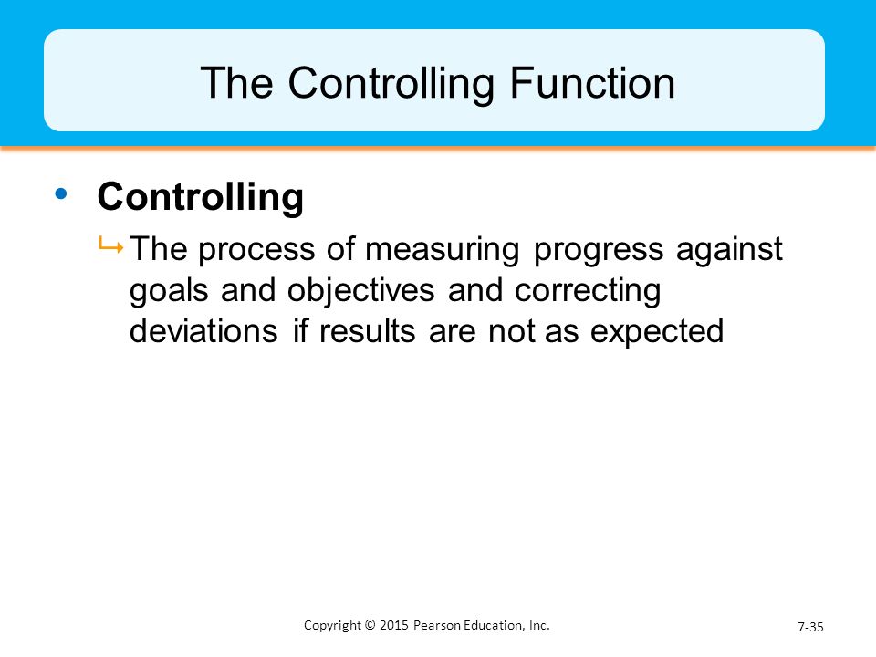 The Controlling Function