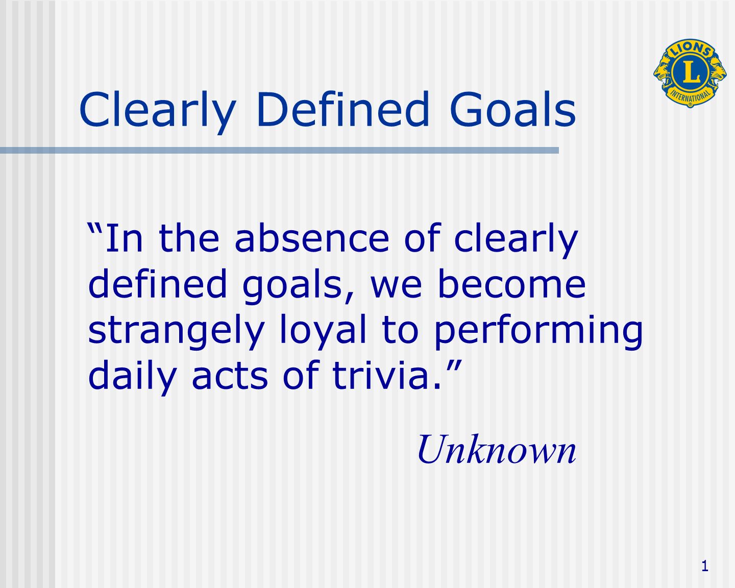 Clearly Defined Goals Unknown Ppt Download