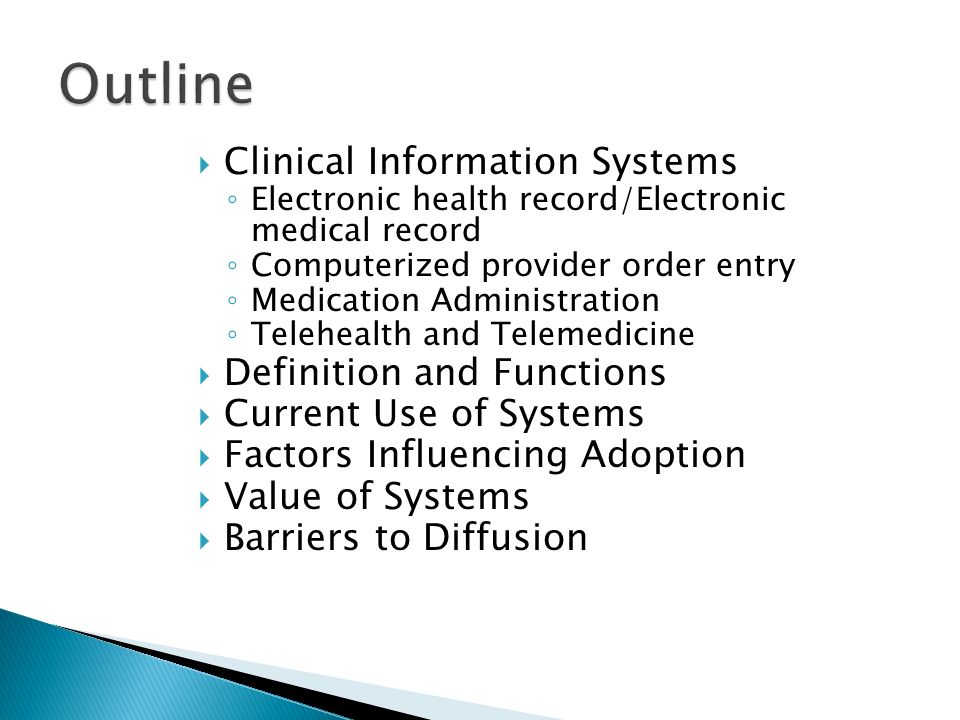Current and Emerging Use of Clinical Information Systems - ppt video online  download