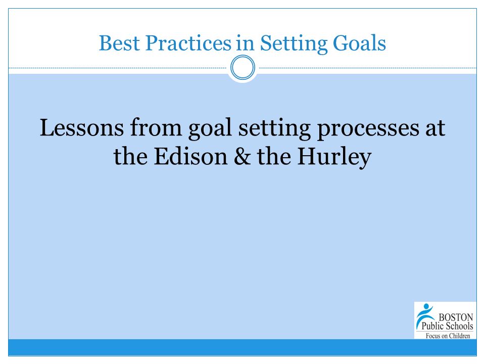 Best Practices in Setting Goals