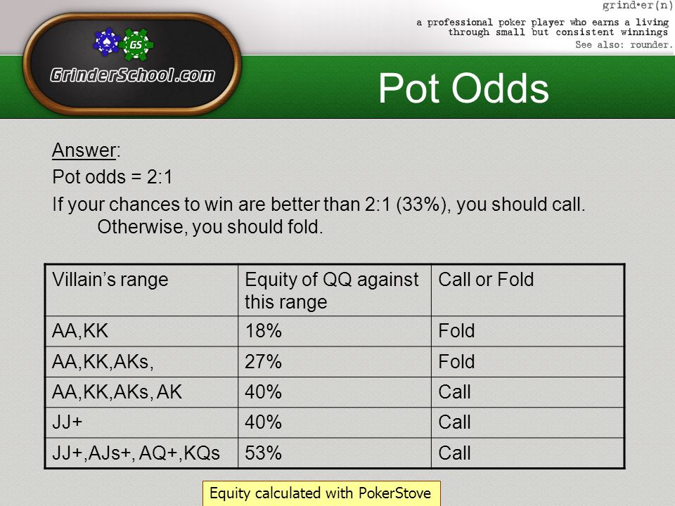 Overview Odds Pot Odds Outs Probability To Hit An Out Ppt Video Online Download