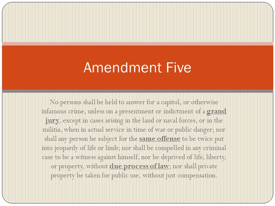 Amendment Five