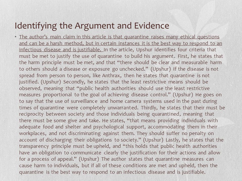Identifying the Argument and Evidence