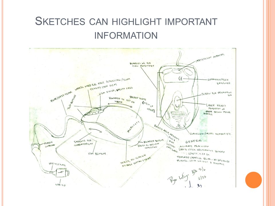 Sketches can highlight important information