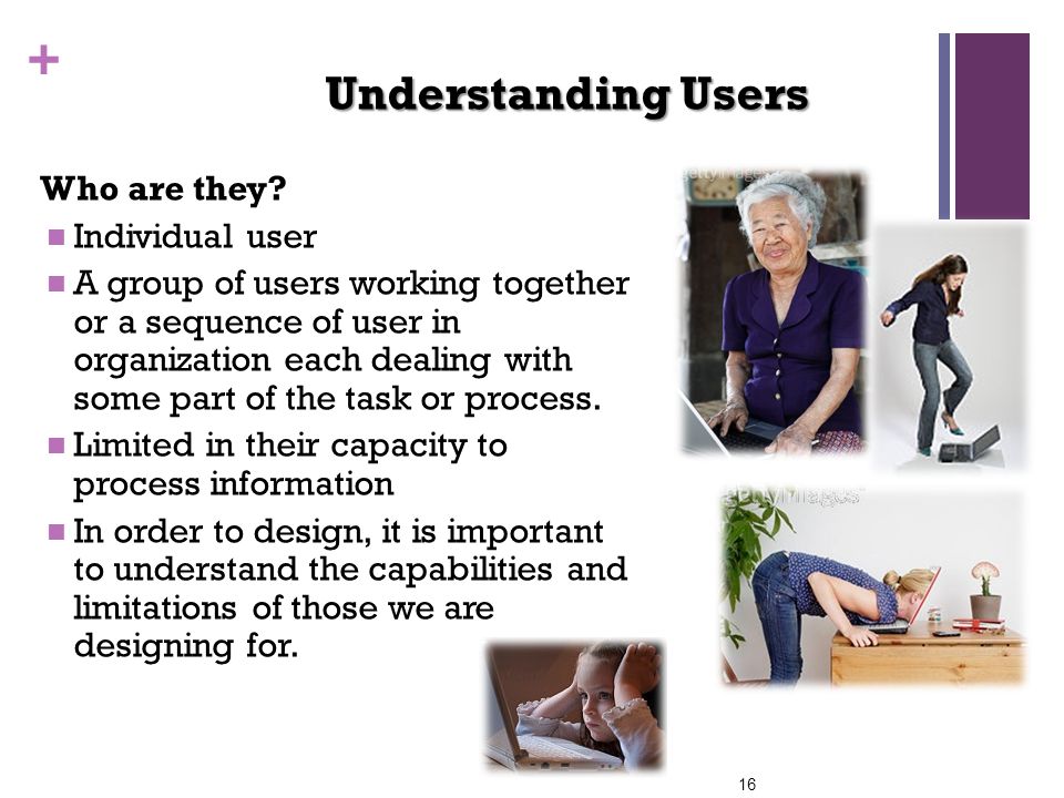 Understanding Users Who are they Individual user