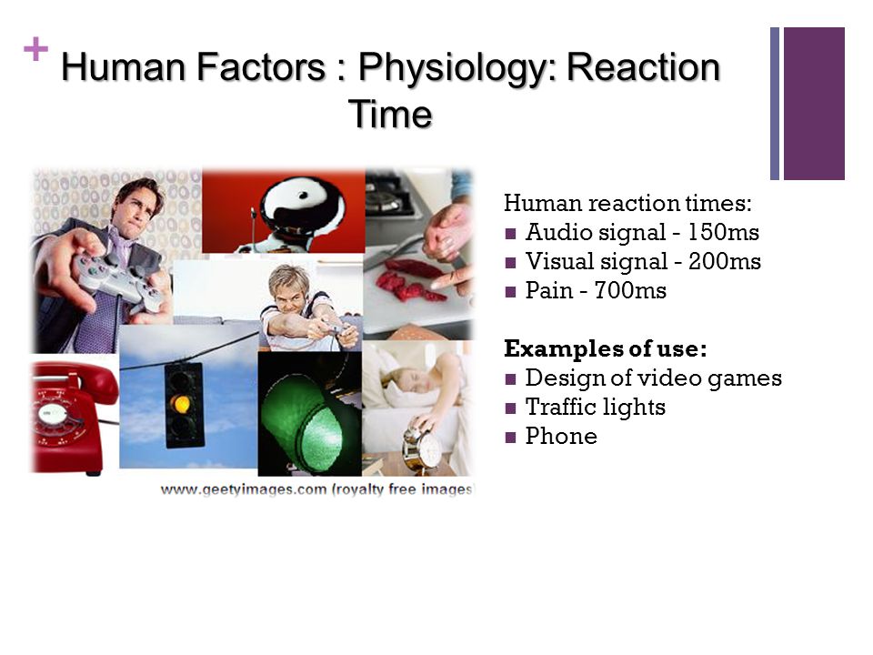 Human Factors : Physiology: Reaction Time