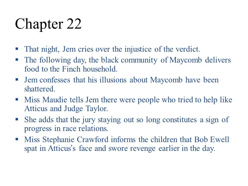 Discussion Questions For To Kill A Mockingbird Chapter 22 Telegraph