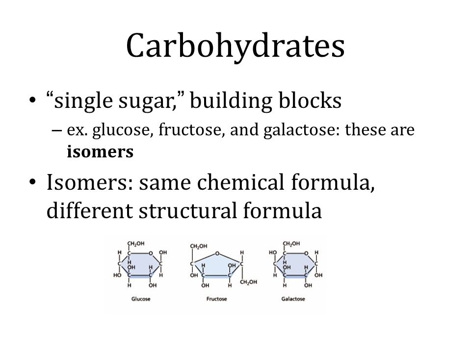 Carbohydrates single sugar, building blocks