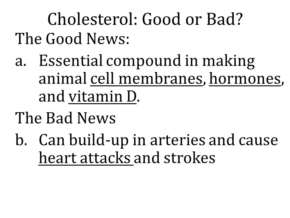 Cholesterol: Good or Bad