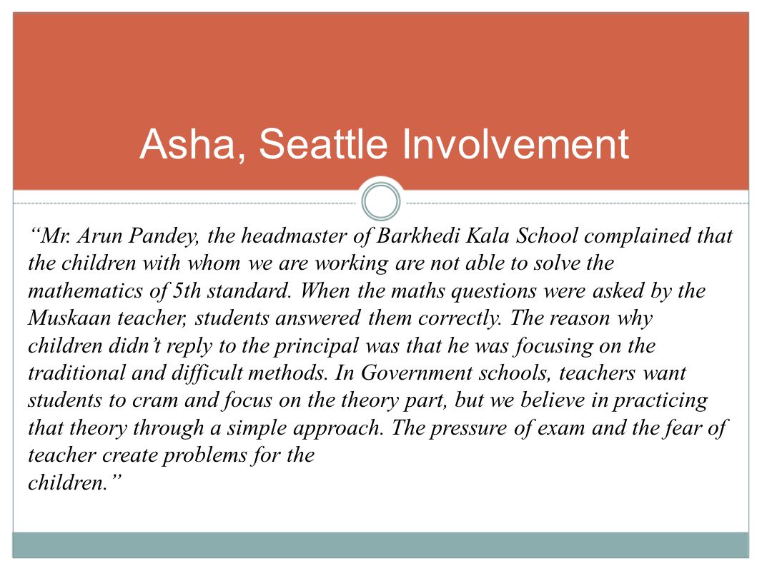Asha, Seattle Involvement