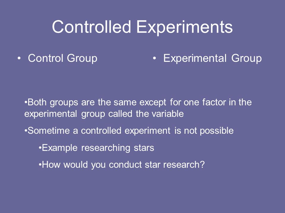 Controlled Experiments