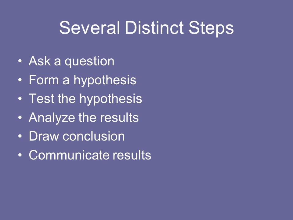 Several Distinct Steps