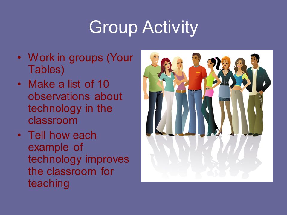 Group Activity Work in groups (Your Tables)