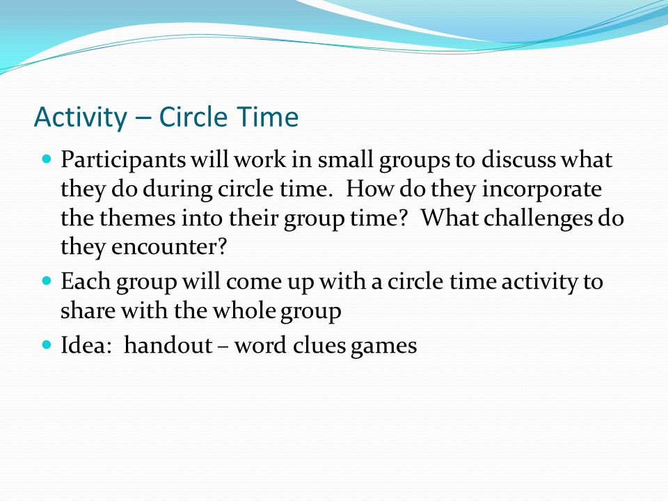 Activity – Circle Time