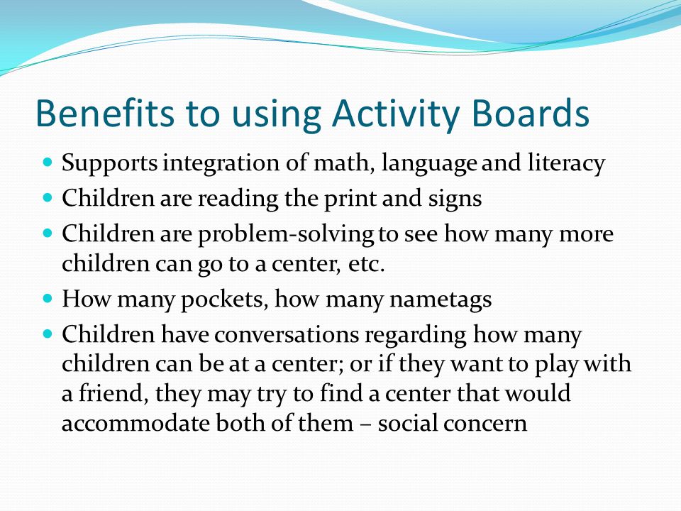 Benefits to using Activity Boards