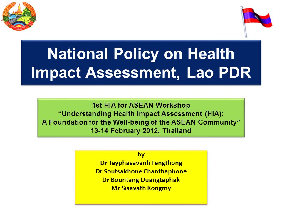 National Policy on Health Impact Assessment, Lao PDR