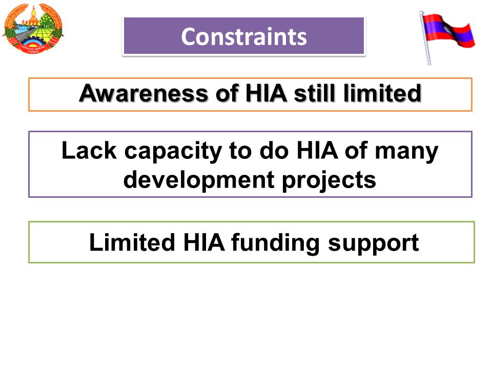 Awareness of HIA still limited Limited HIA funding support