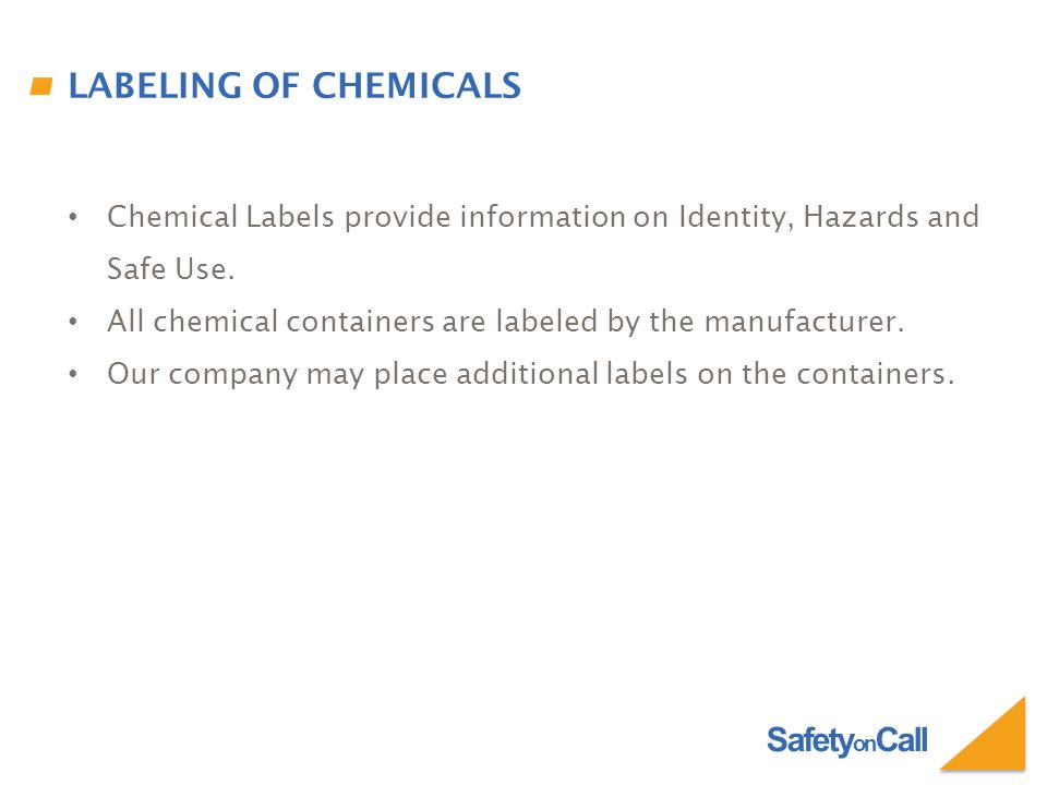 Chemical Safety on the Job - ppt video online download