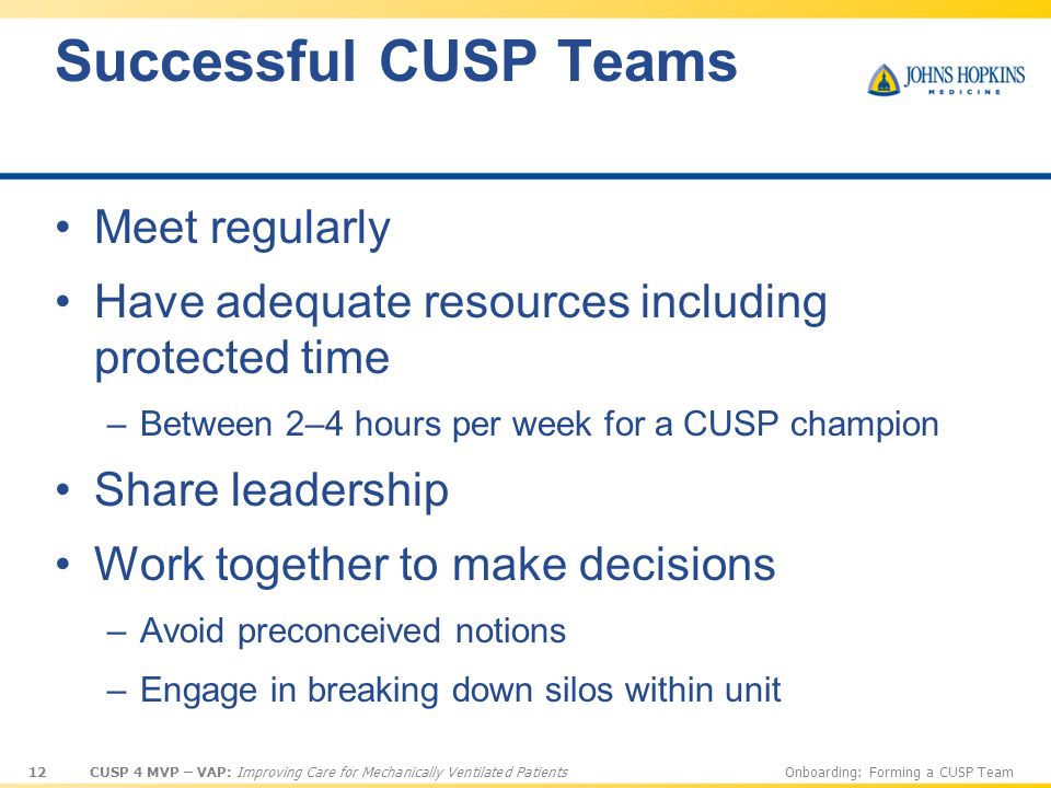 Successful CUSP Teams Meet regularly
