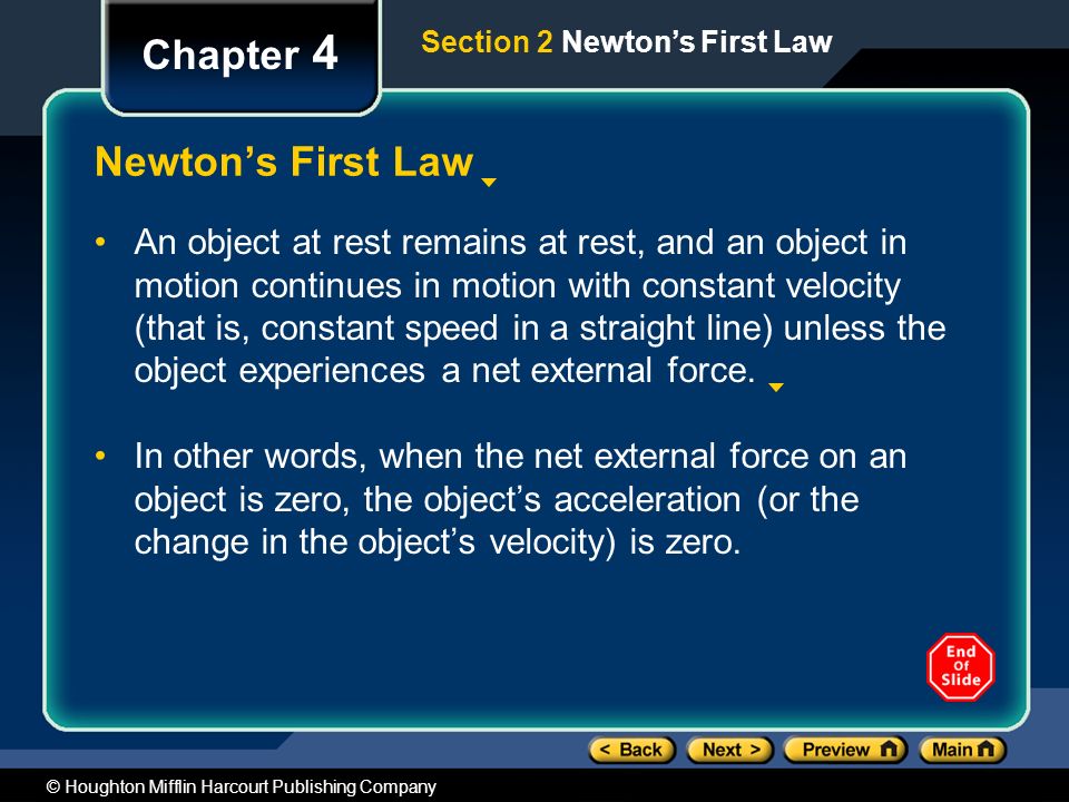 Chapter 4 Newton’s First Law