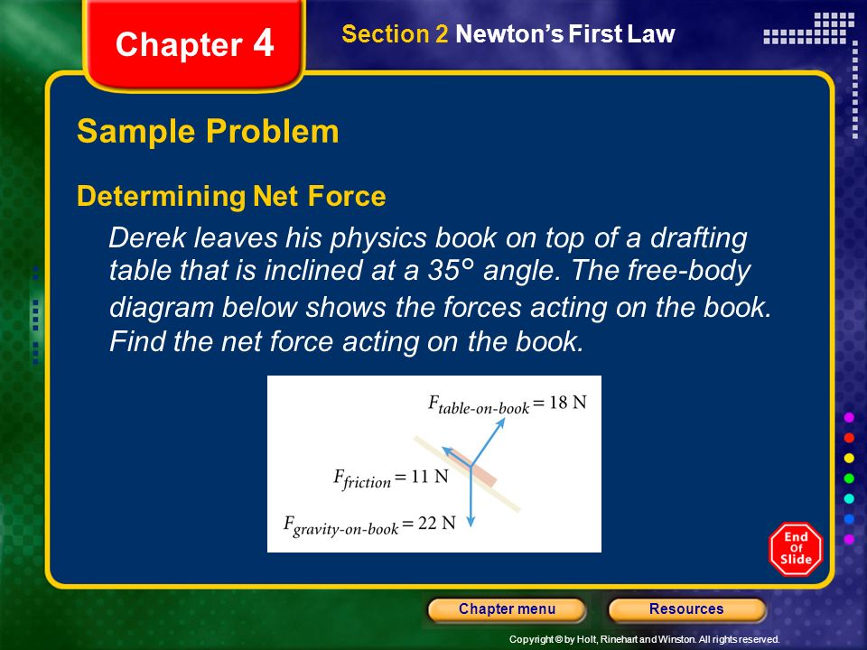 Chapter 4 Sample Problem Determining Net Force