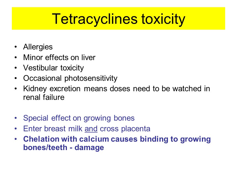 Tetracyclines toxicity