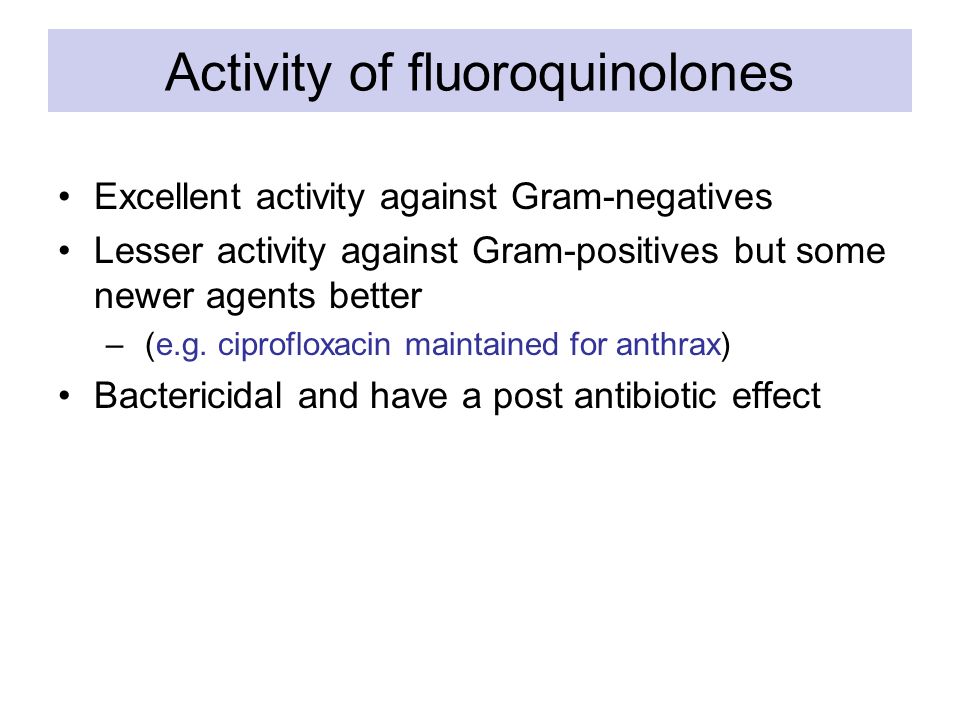 Activity of fluoroquinolones
