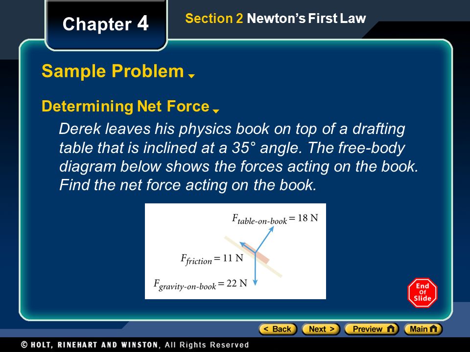 Chapter 4 Sample Problem Determining Net Force