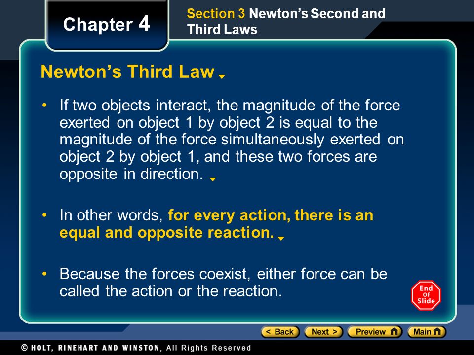 Chapter 4 Newton’s Third Law