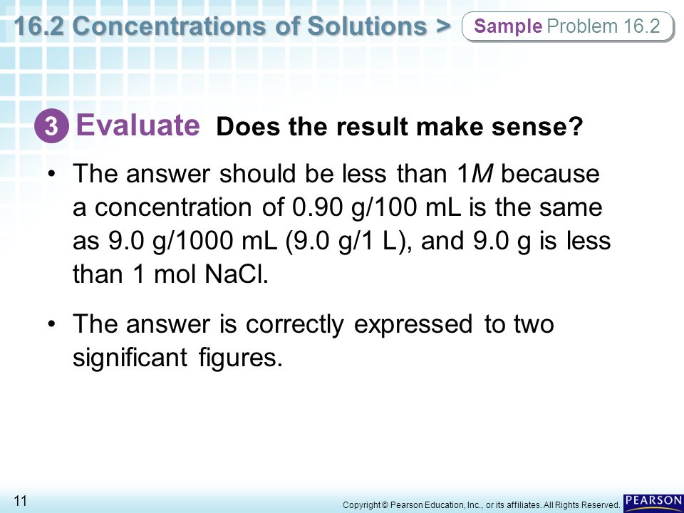 Evaluate Does the result make sense