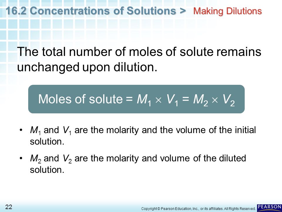 The total number of moles of solute remains unchanged upon dilution.