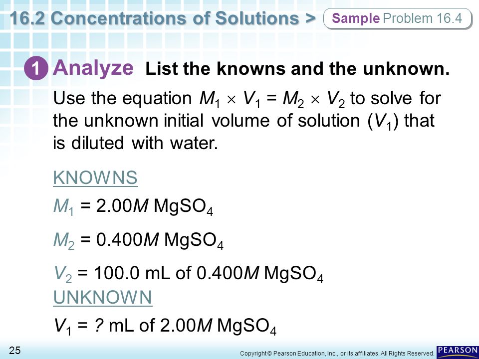 Analyze List the knowns and the unknown.