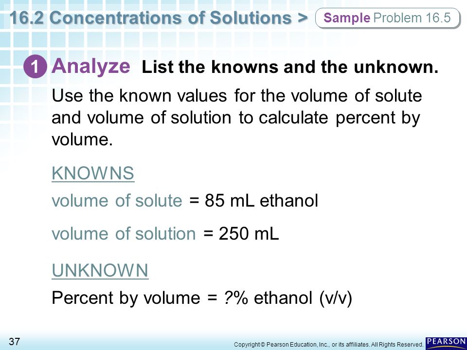 Analyze List the knowns and the unknown.