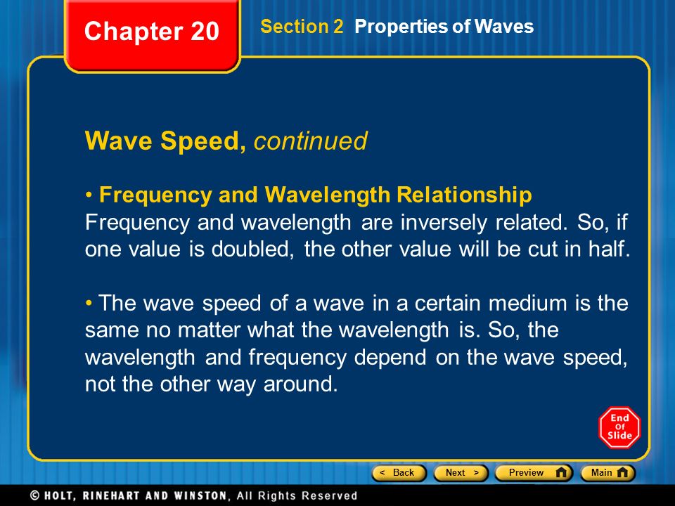 Chapter 20 Wave Speed, continued