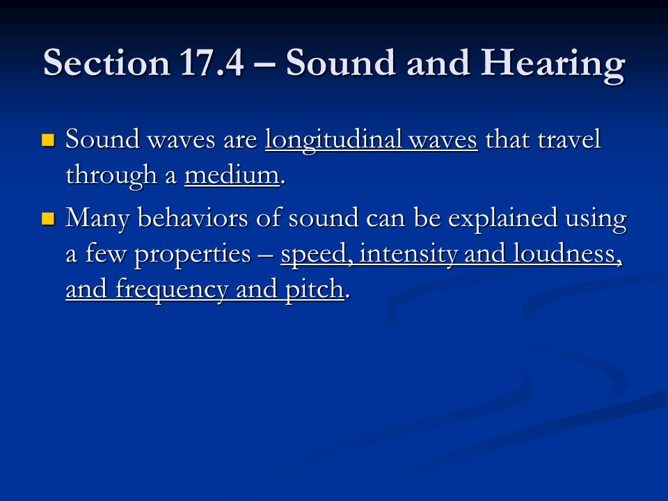 Section 17.4 – Sound and Hearing