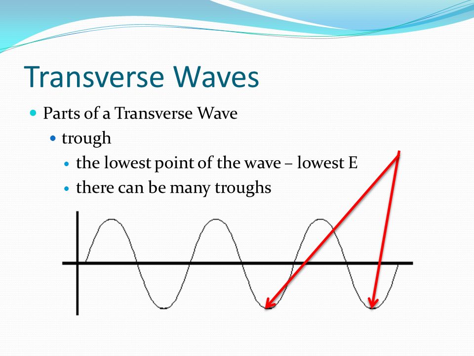 Transverse Waves Parts of a Transverse Wave trough