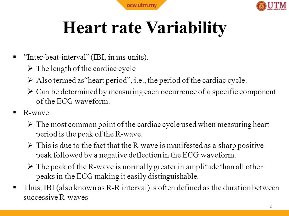 ECG Analysis 3: Heart Rate Variability - ppt video online download