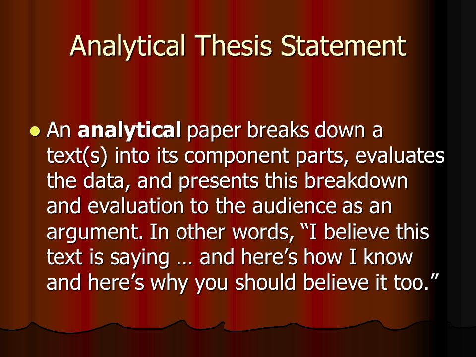 Analytical Thesis Statement