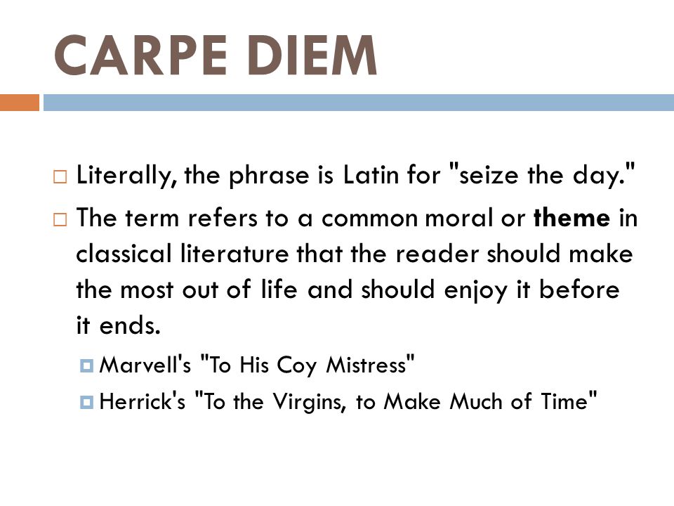 carpe diem literary definition